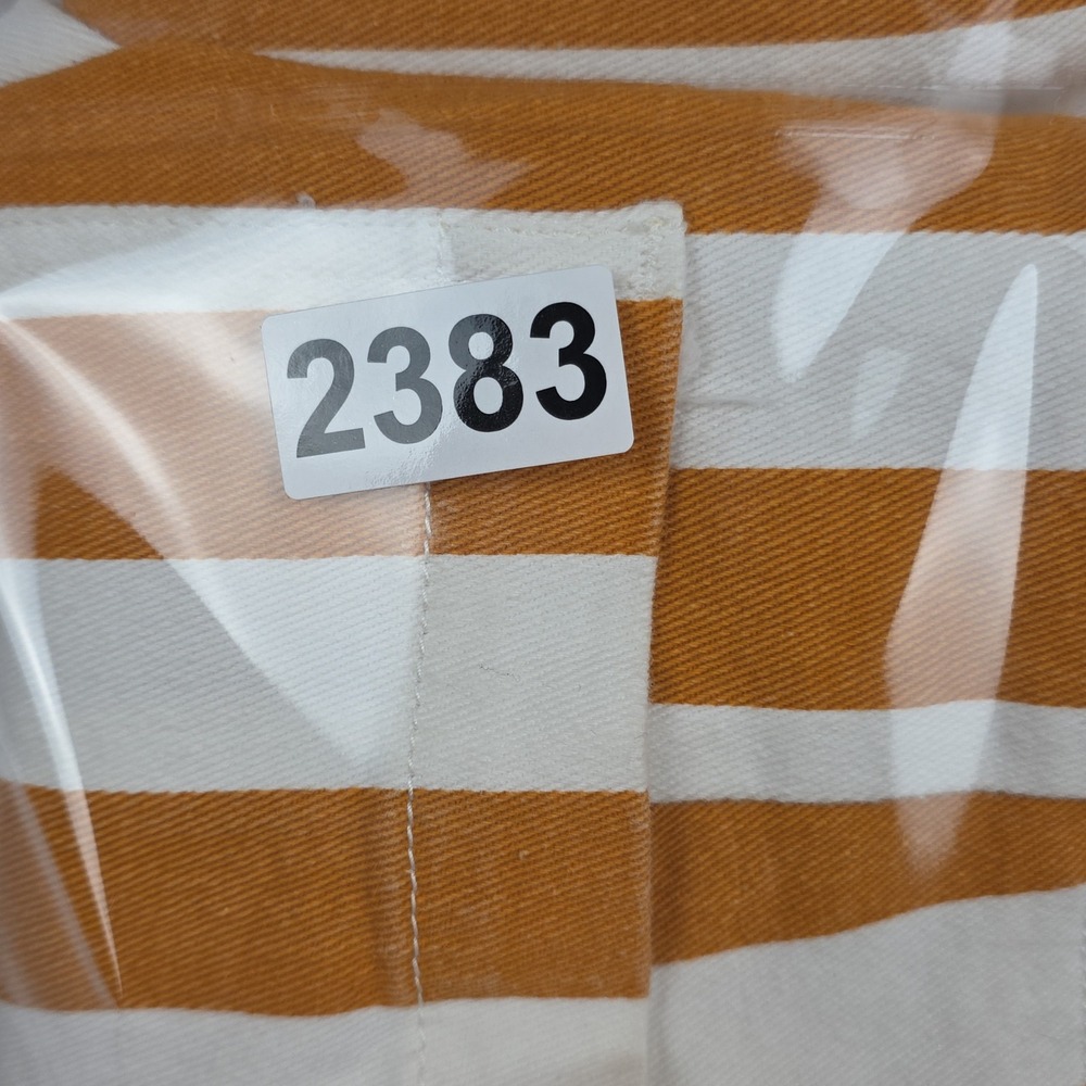 Wild Fable Wide Leg Striped Crop Pants Womens 10 Orange White Cotton Blend Denim - Picture 9 of 11